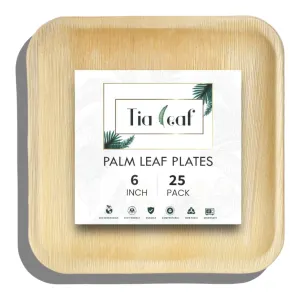 6 Inch Square Disposable Palm Leaf Plates