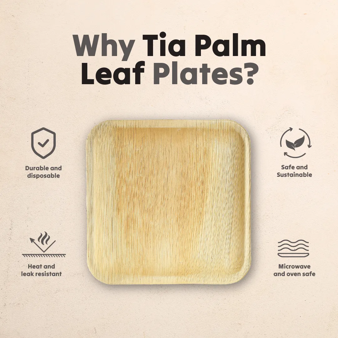 6 Inch Square Disposable Palm Leaf Plates