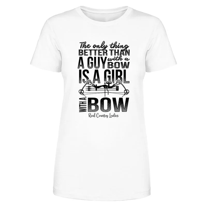 A Girl With A Bow Black Print Front Apparel