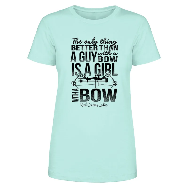 A Girl With A Bow Black Print Front Apparel