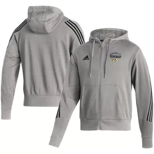 adidas Men's Heathered Gray Nashville Predators Fashion Full Zip Hoodie