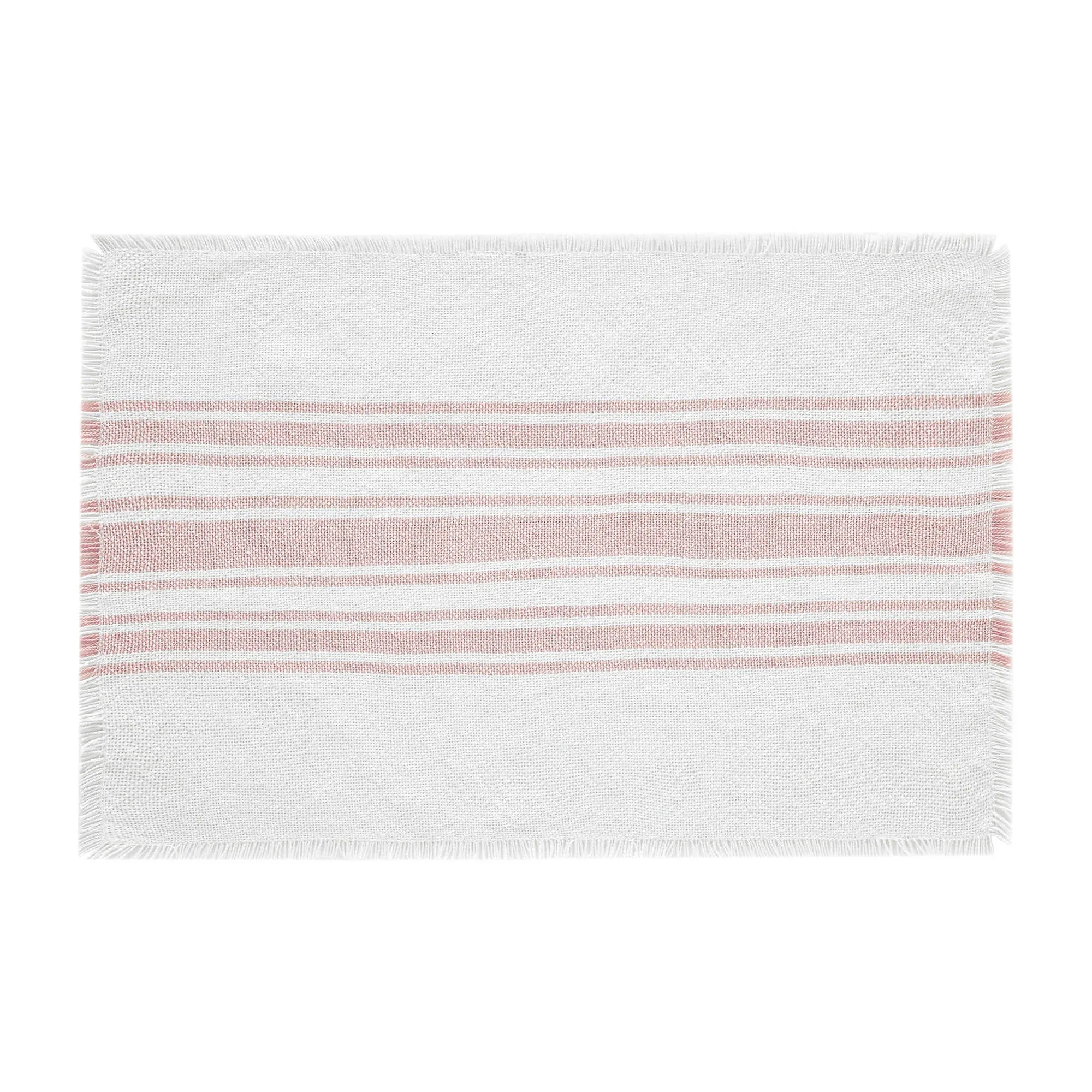 Antique White Stripe Coral Indoor/Outdoor Placemat - Set of 6