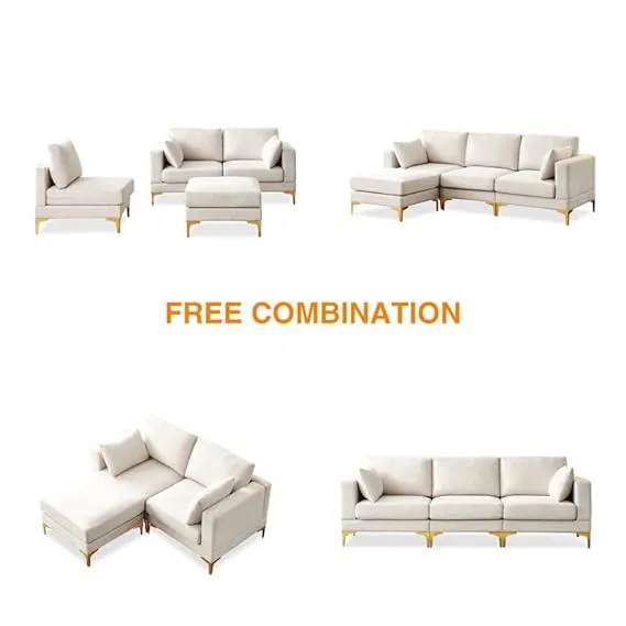 Briana 3 Seater Fabric Sofa with Ottoman