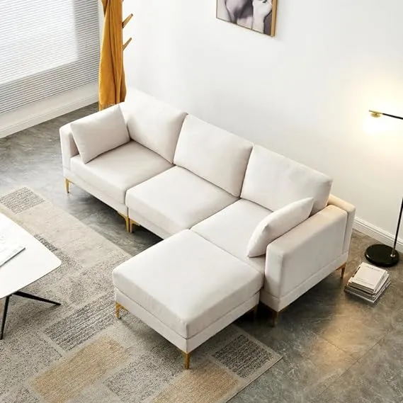 Briana 3 Seater Fabric Sofa with Ottoman