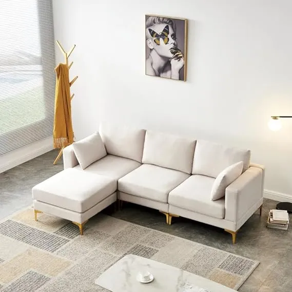 Briana 3 Seater Fabric Sofa with Ottoman