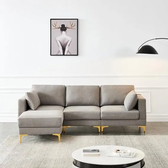 Briana 3 Seater Fabric Sofa with Ottoman