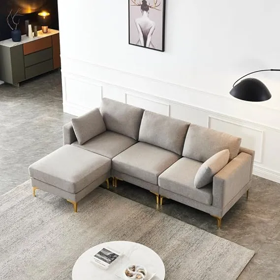 Briana 3 Seater Fabric Sofa with Ottoman