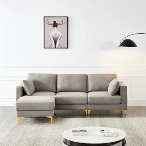 Briana 3 Seater Fabric Sofa with Ottoman