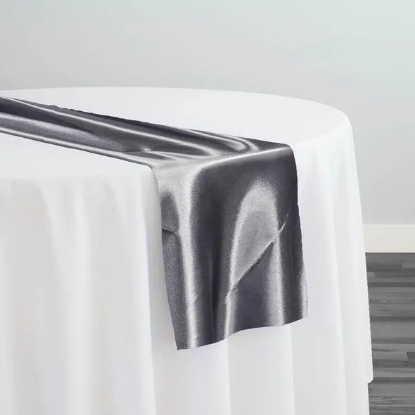 Bridal Satin Table Runner in Gray 665