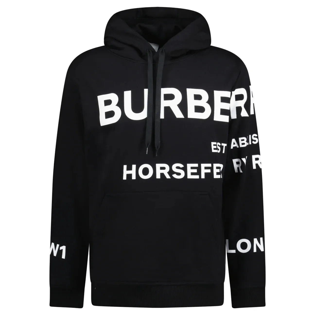 BURBERRY HORSEFERRY PULLOVER HOODIE BLACK / WHITE