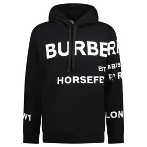 BURBERRY HORSEFERRY PULLOVER HOODIE BLACK / WHITE