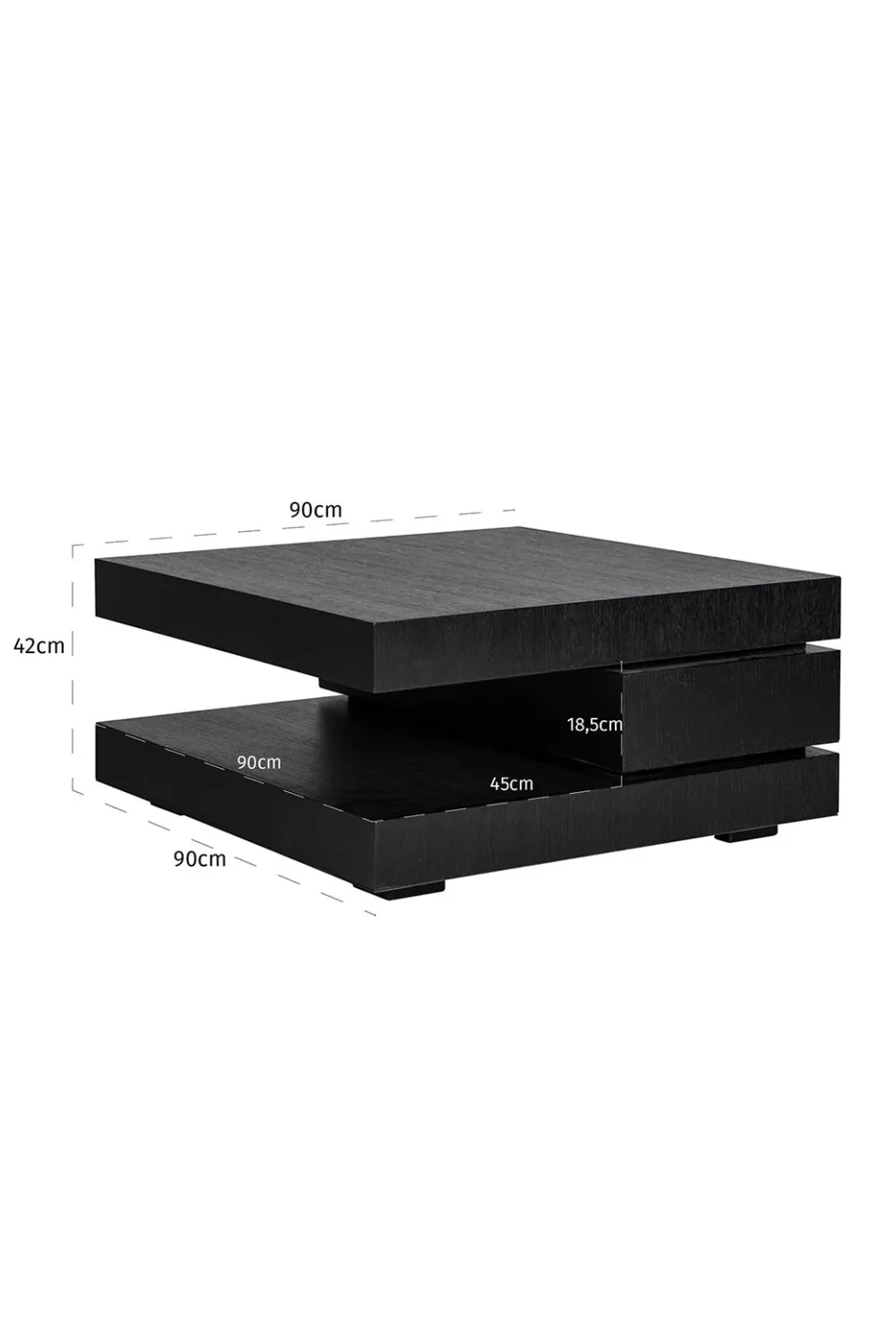 C-Shape Black Oak Coffee Table | OROA Oakura
