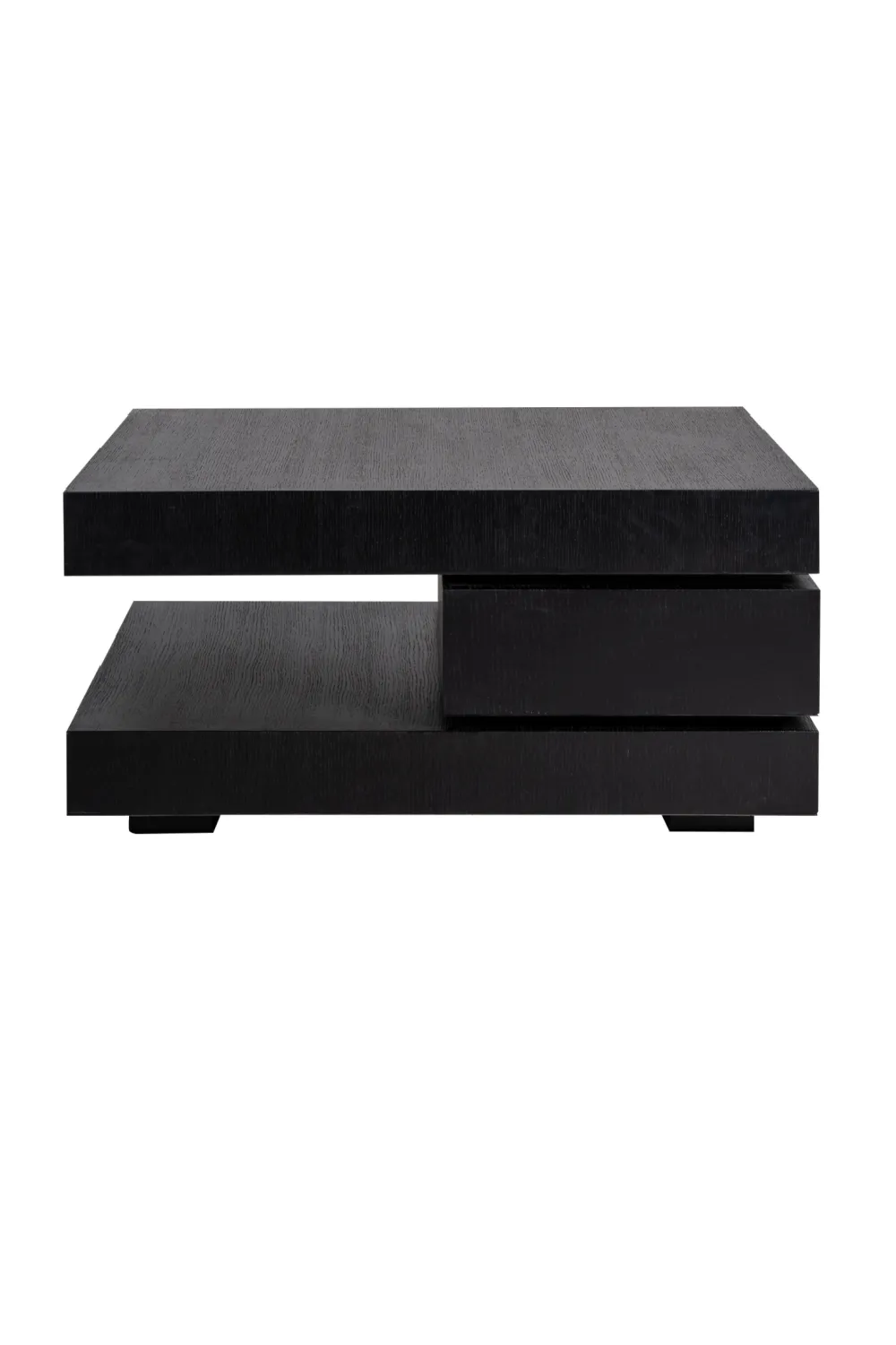 C-Shape Black Oak Coffee Table | OROA Oakura