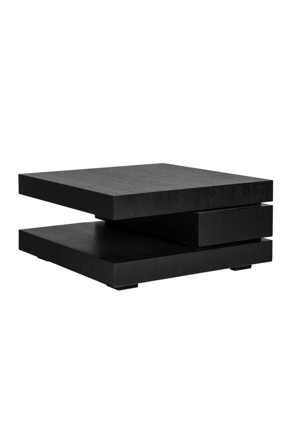 C-Shape Black Oak Coffee Table | OROA Oakura