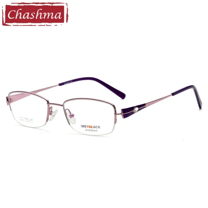 Chashma Ottica Women's Semi Rim Square Titanium Eyeglasses 9178