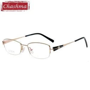Chashma Ottica Women's Semi Rim Square Titanium Eyeglasses 9178
