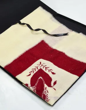 Cheenkaar Mussar White & maroon CH00009