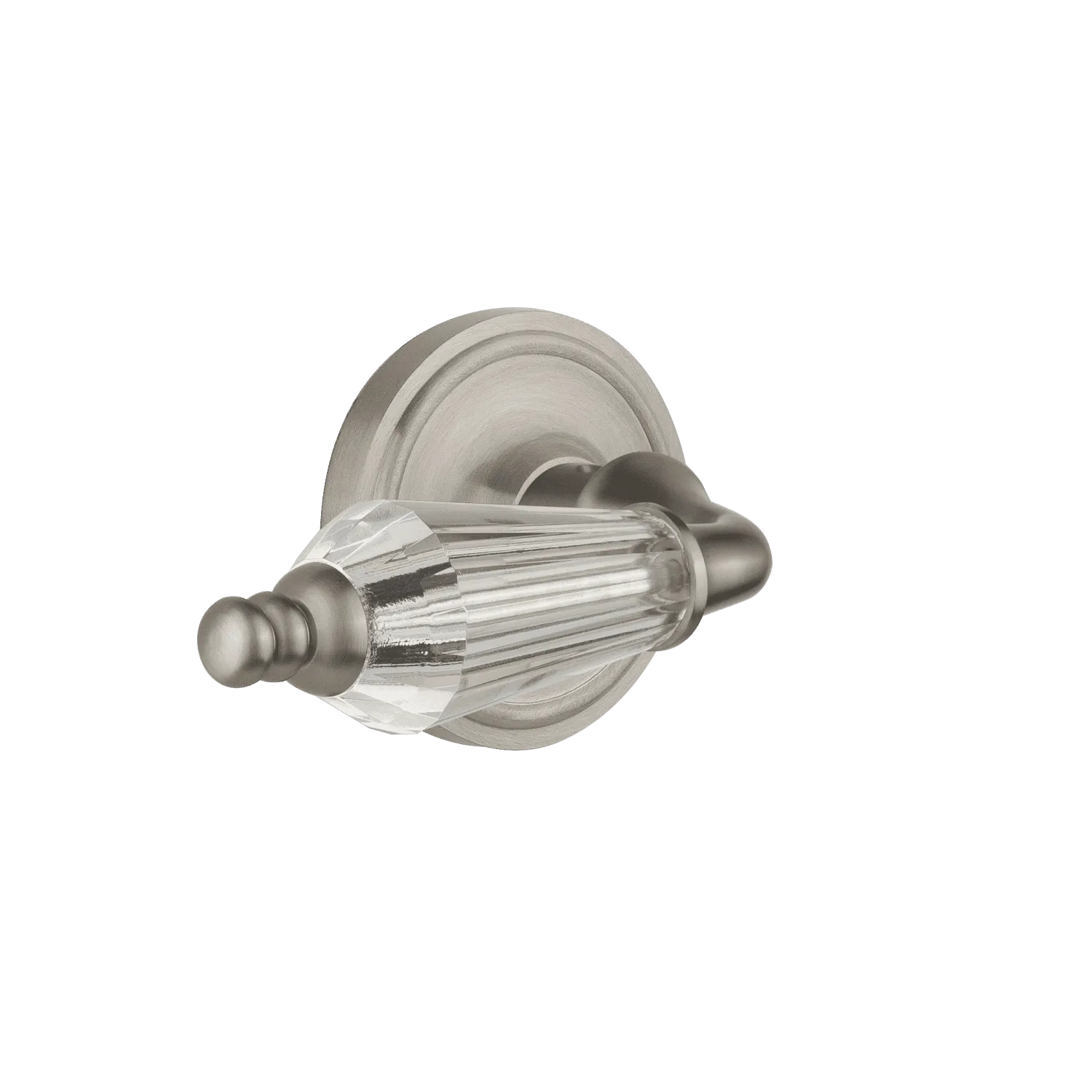 Classic Rosette with Parlour Crystal Lever in Satin Nickel