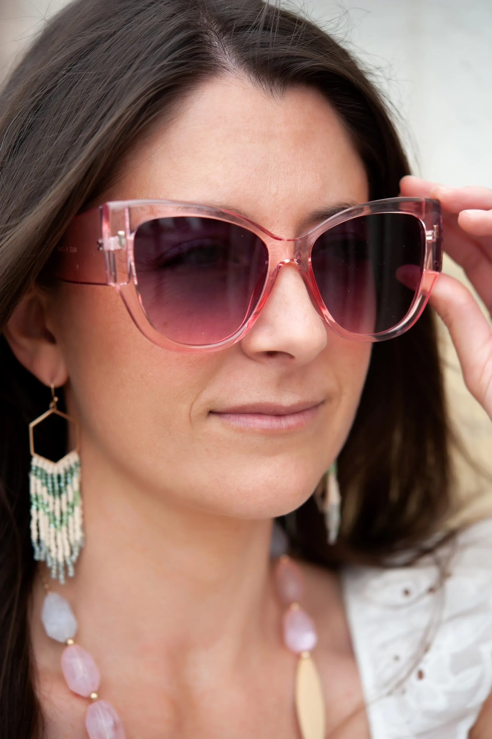 Coastal Cottage Sunnies Collection | Blush Stylish Sunglasses | Boho Chic Beach Babe Sunnies | Pink and Rose Gold Flirty Sunglasses | UV Protection | Brunch Date Pink Sunnies