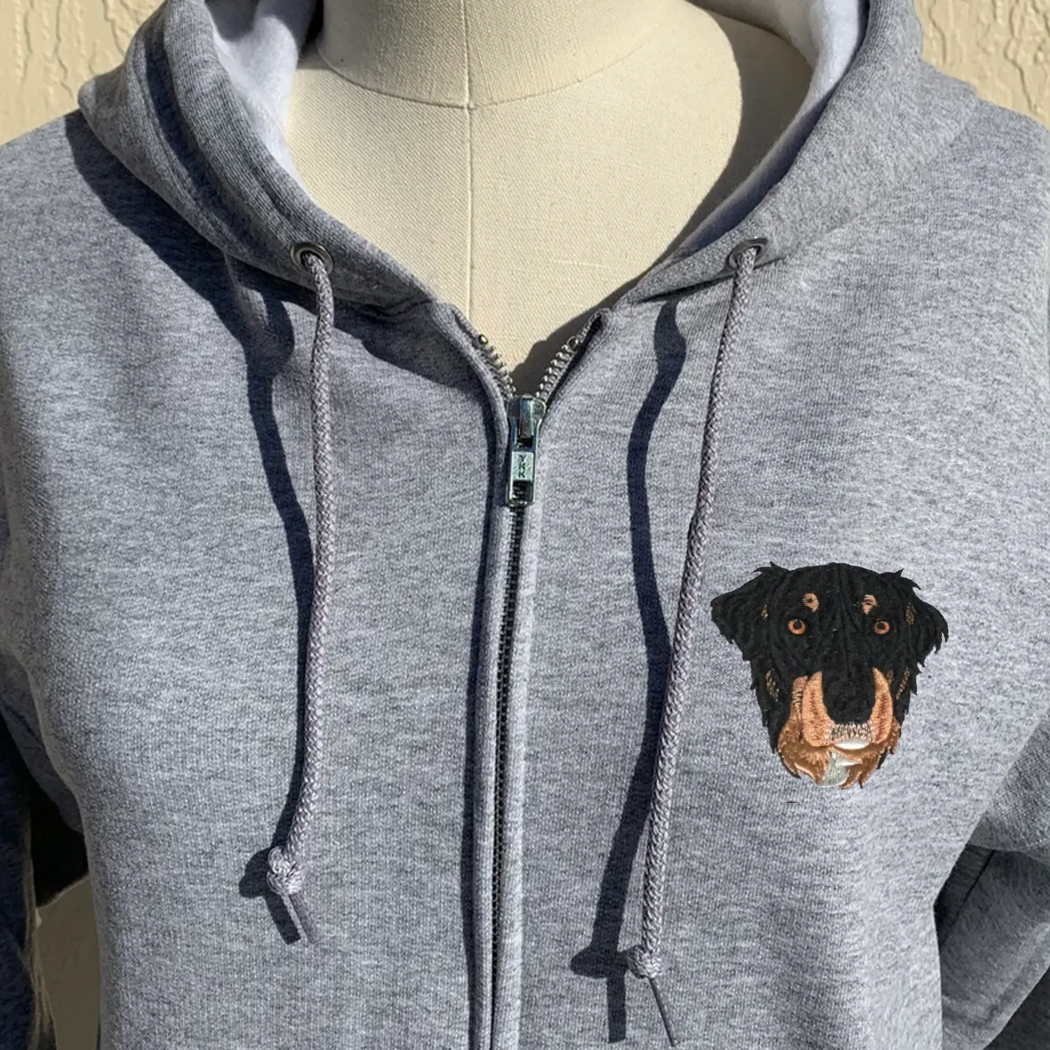 Custom Embroidered Dog Mom Zip Up Hoodie / Quarter-Zip Sweatshirt