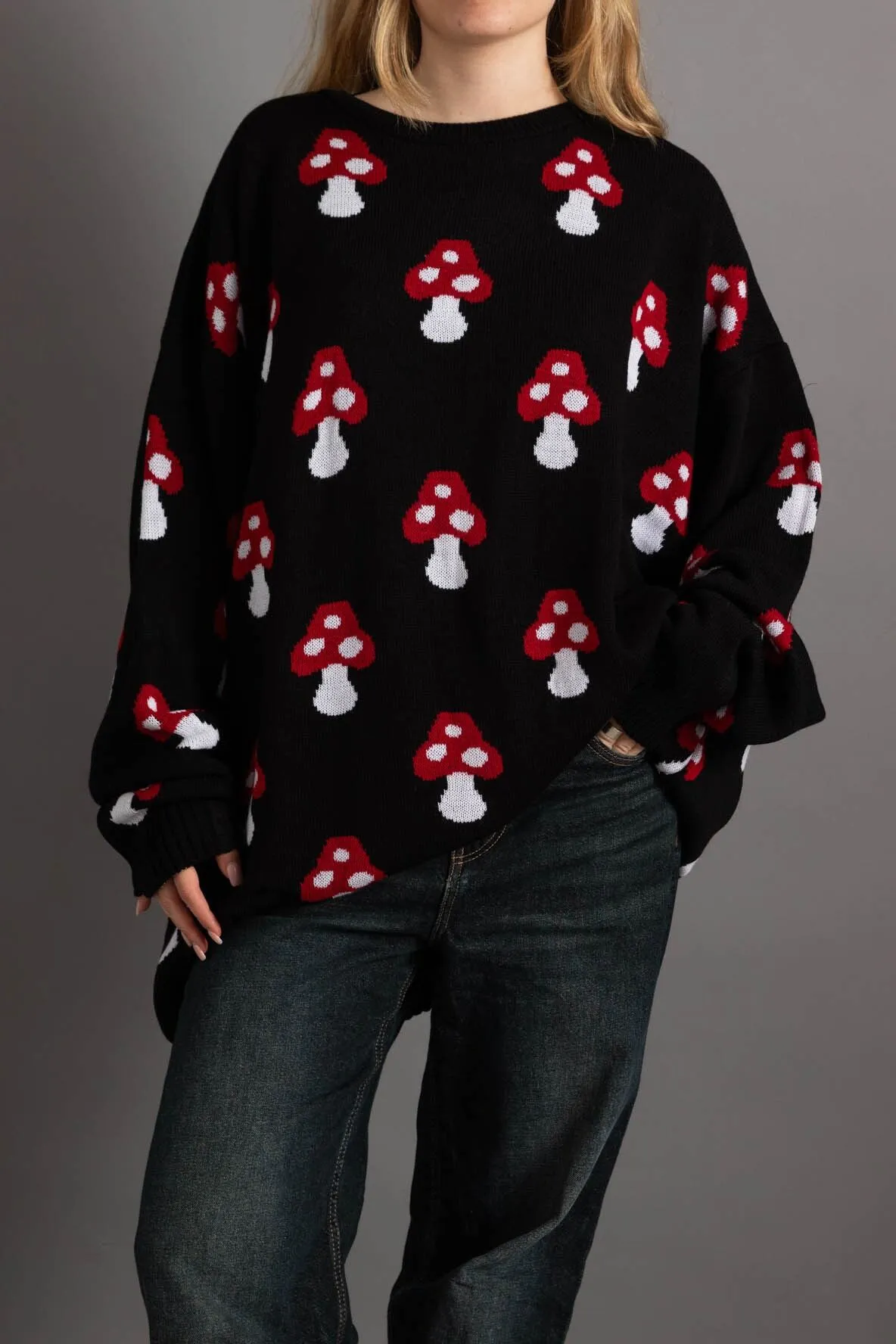 Daisy Street Mushroom Knitted Jumper