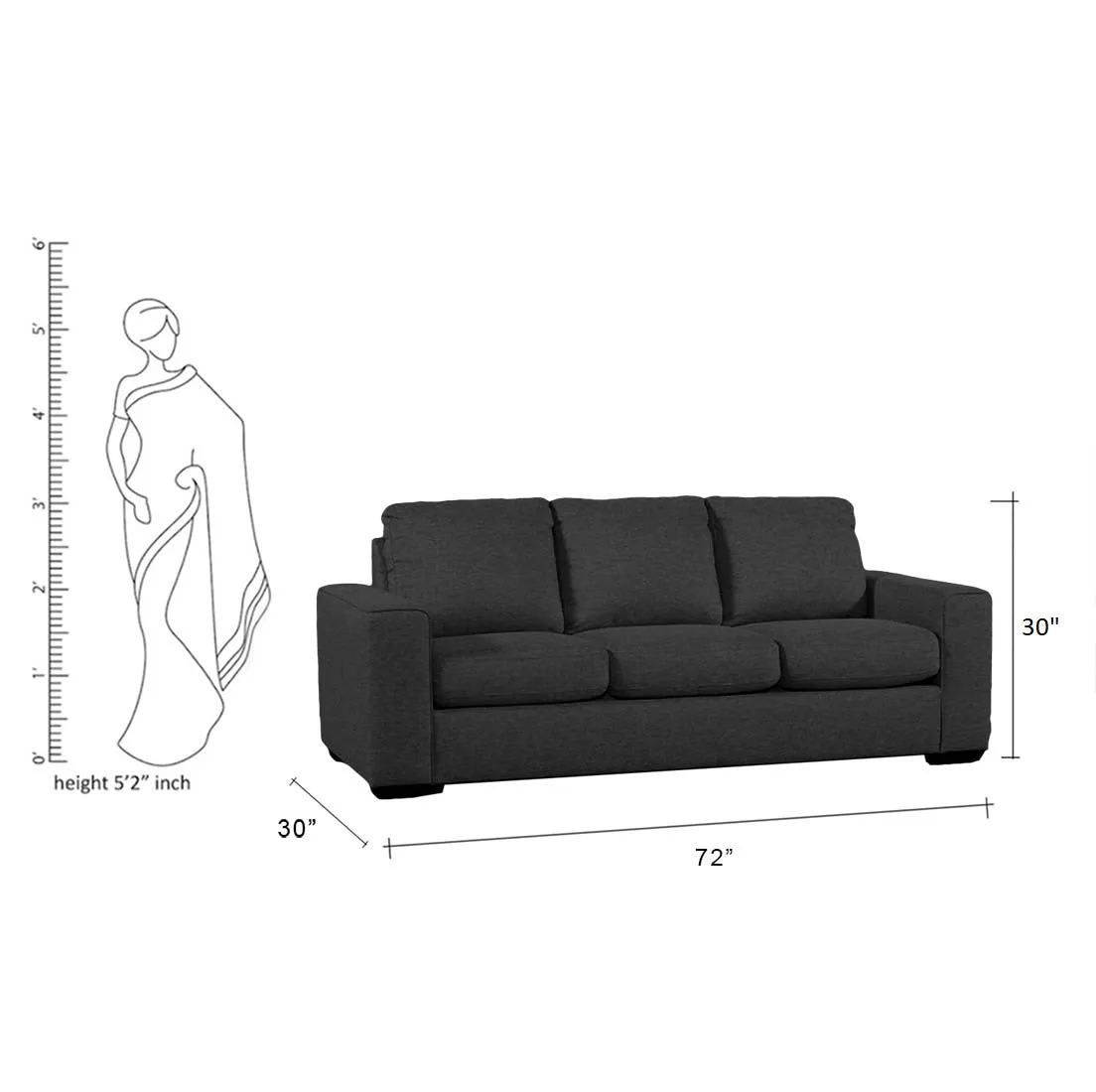 Dane Fabric Sofa for Living Room
