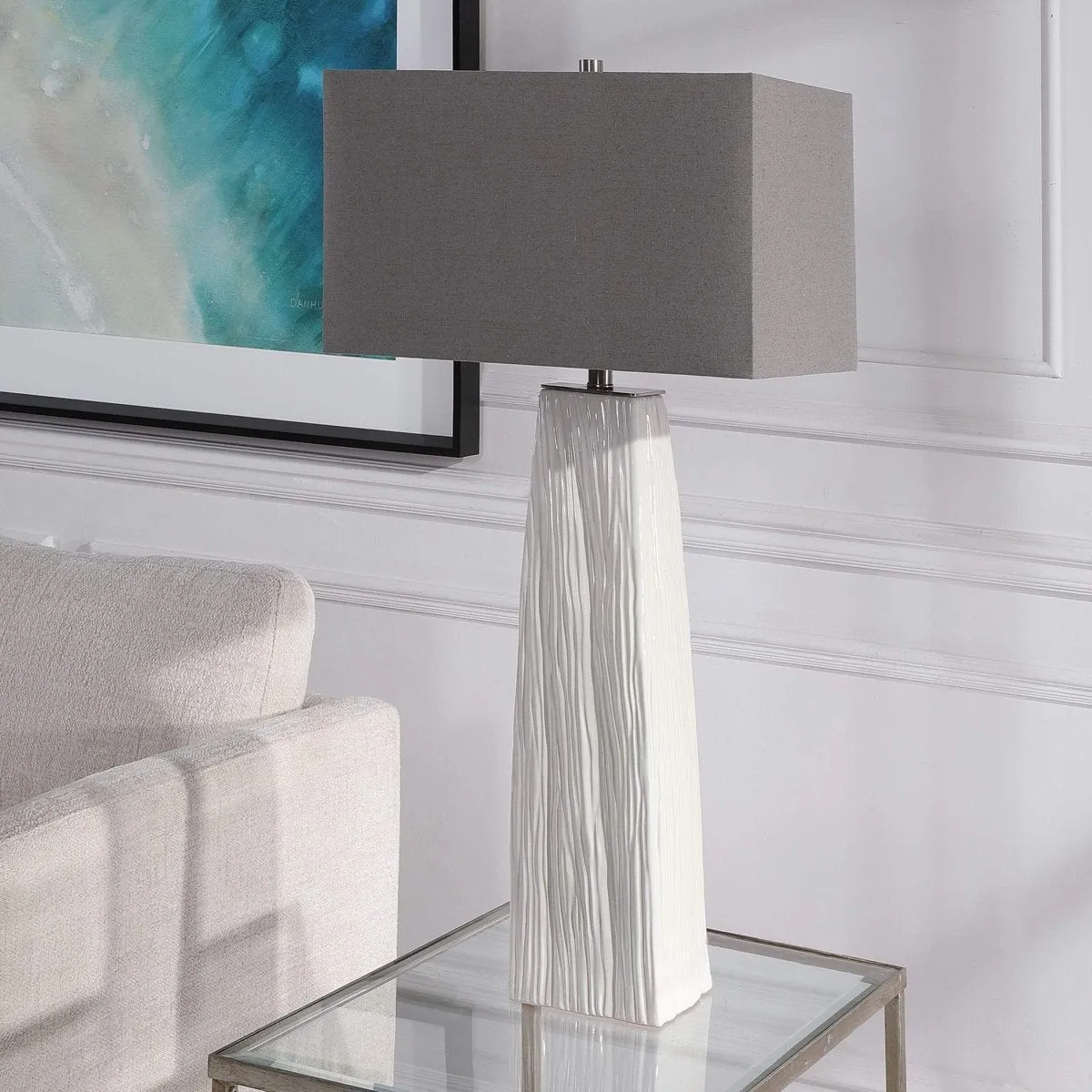 Elegant White Sycamore Table Lamp