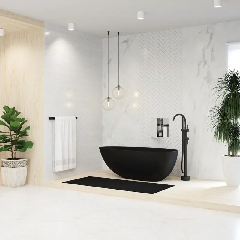 Fienza Bahama Solid Surface Bath Matte Black - 1700mm