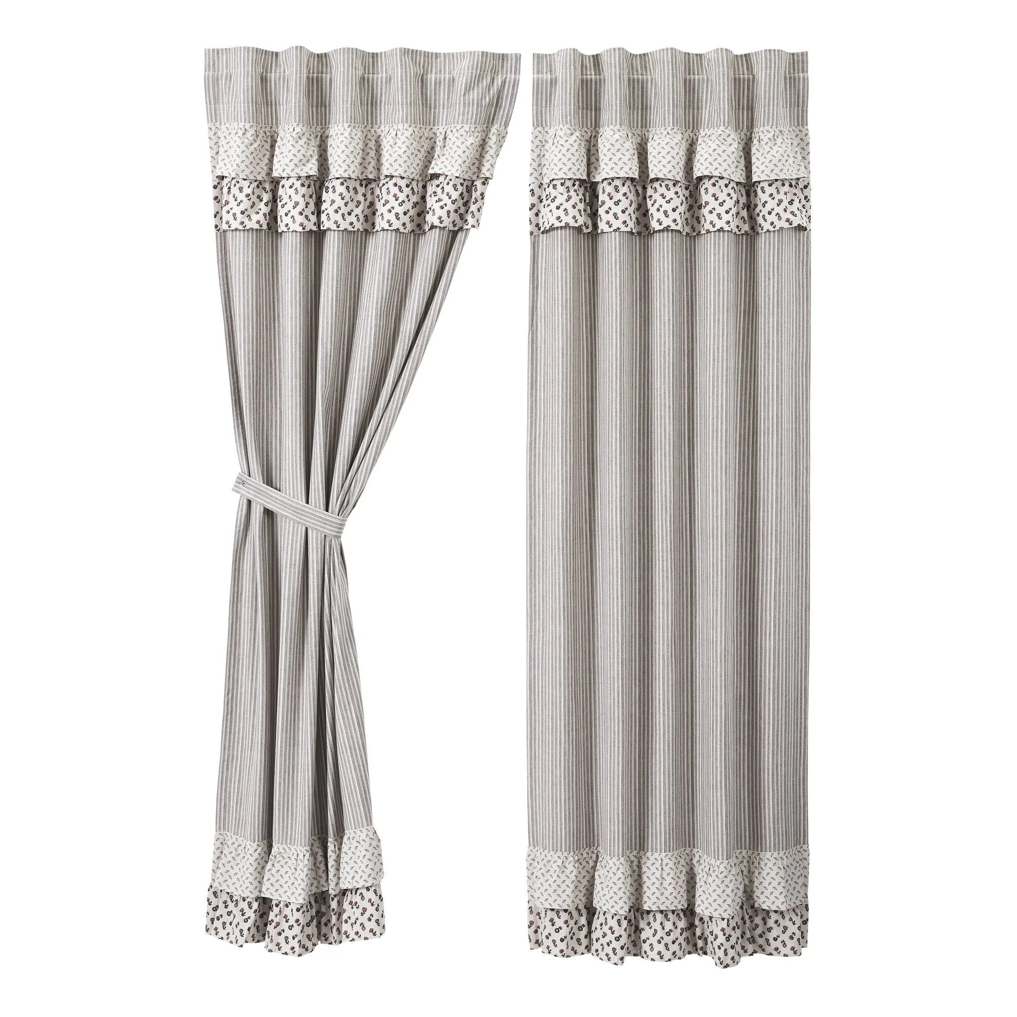 Florette Ruffled Lined Panel Curtains 84"