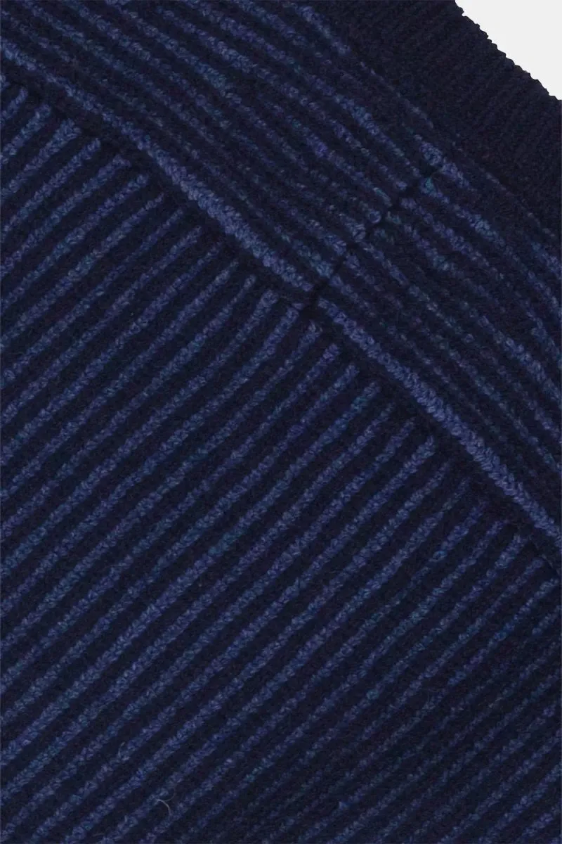 Folk Plated Rib Crew Sweatshirt (Navy/Soft Blue)