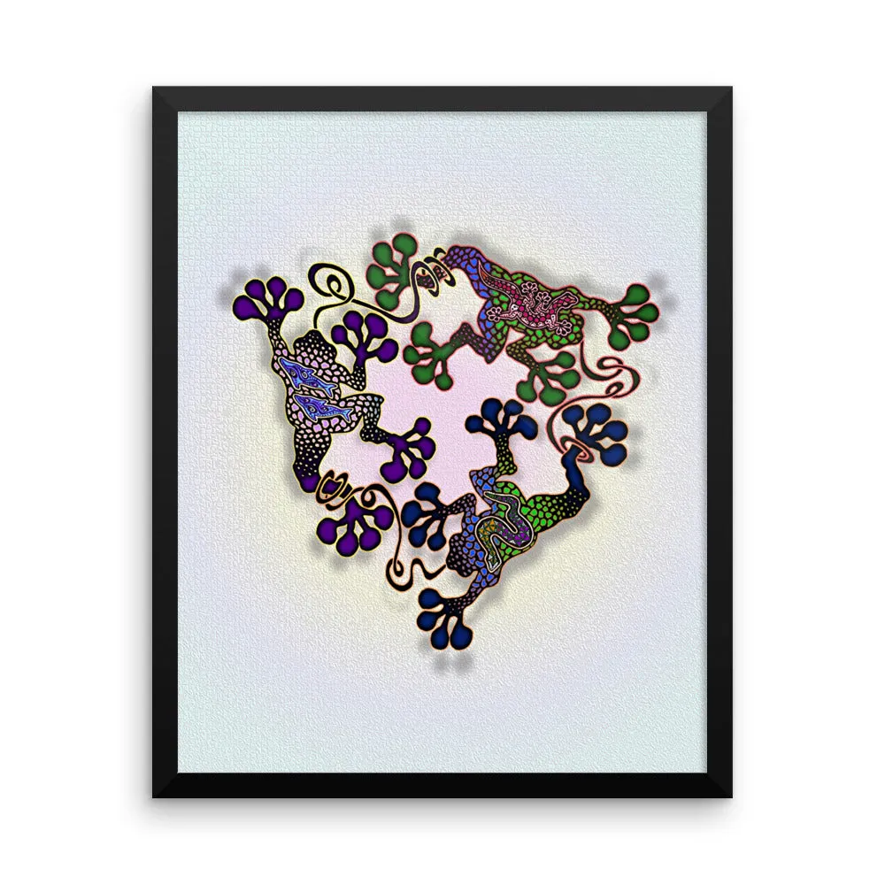 FROGS CIRCLE Framed poster