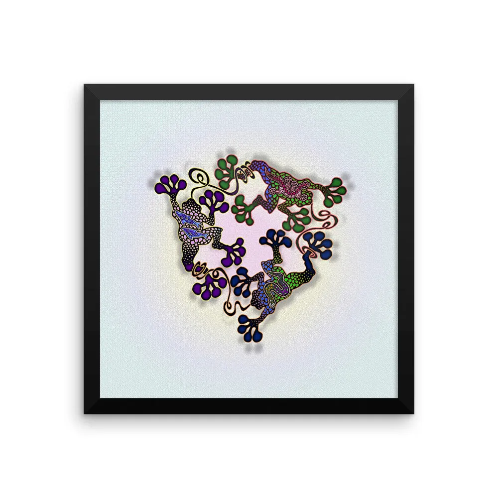 FROGS CIRCLE Framed poster