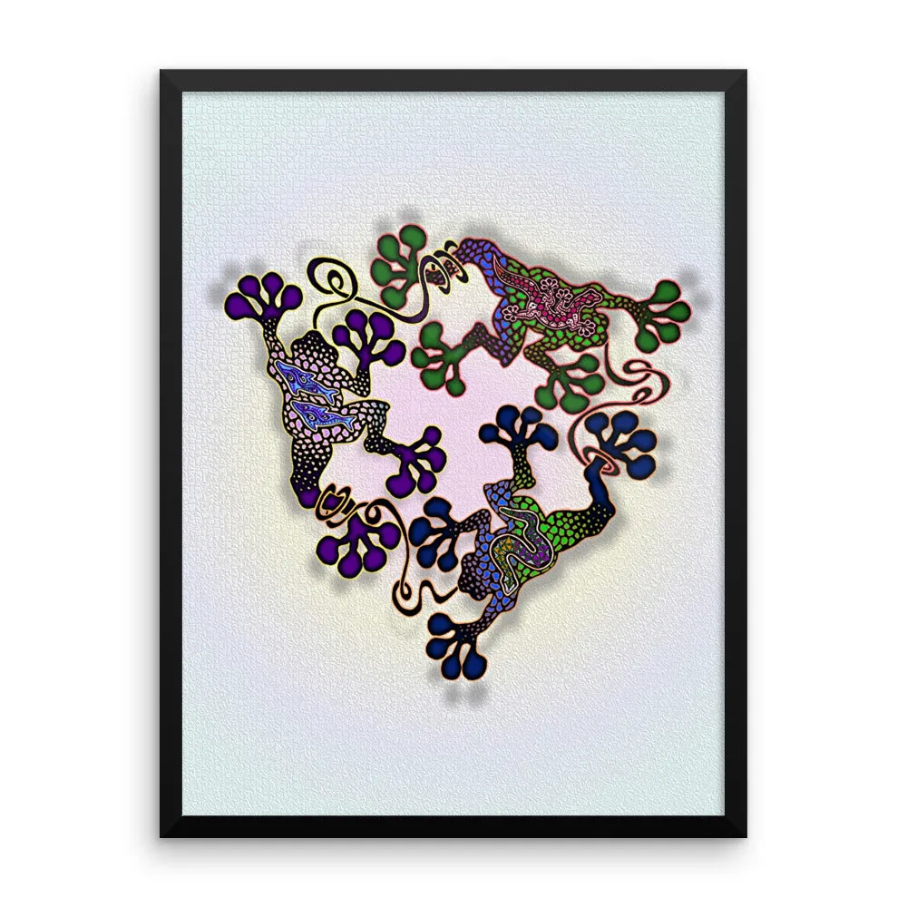 FROGS CIRCLE Framed poster