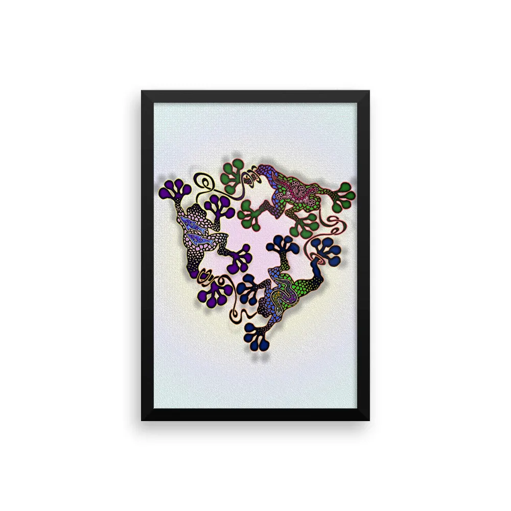 FROGS CIRCLE Framed poster