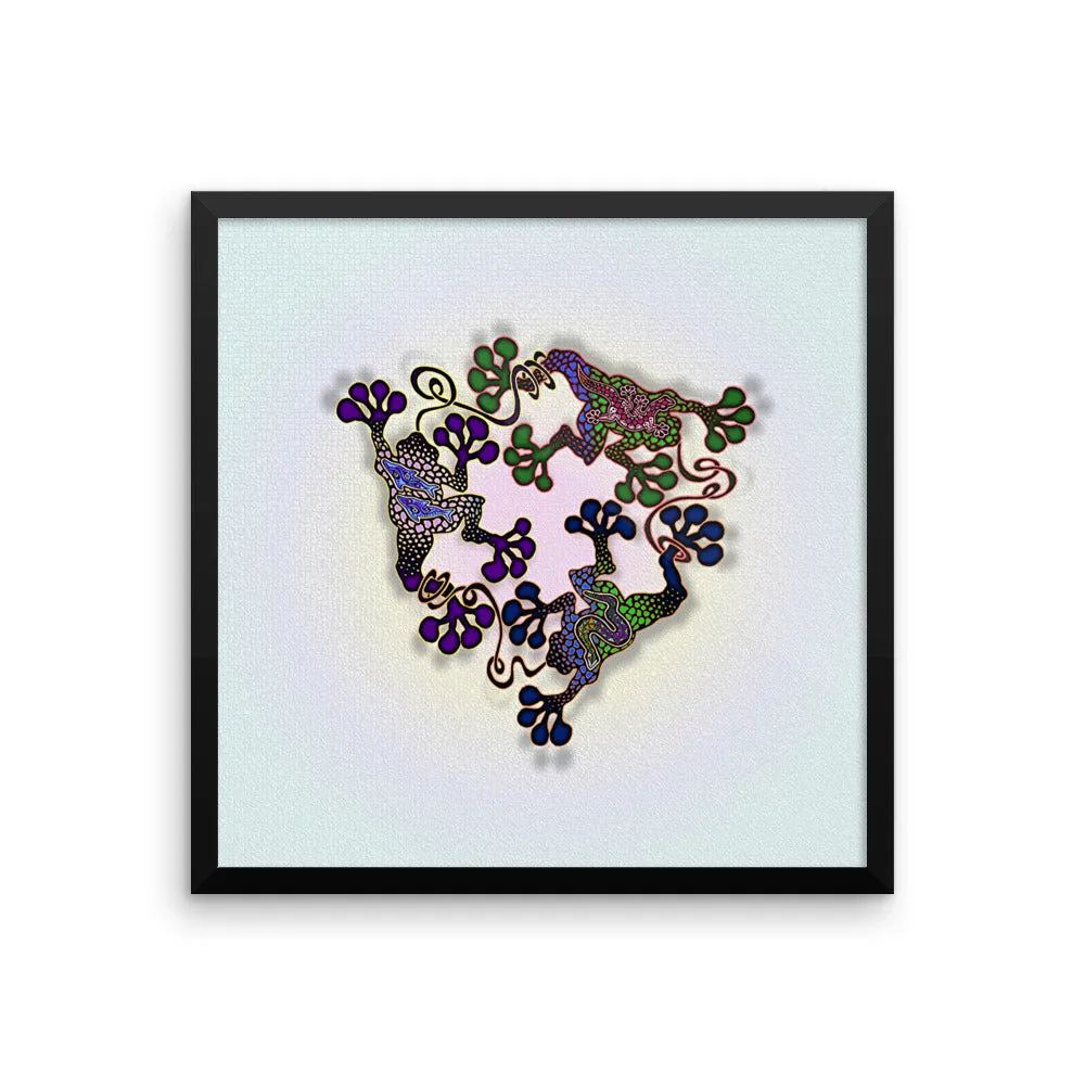 FROGS CIRCLE Framed poster