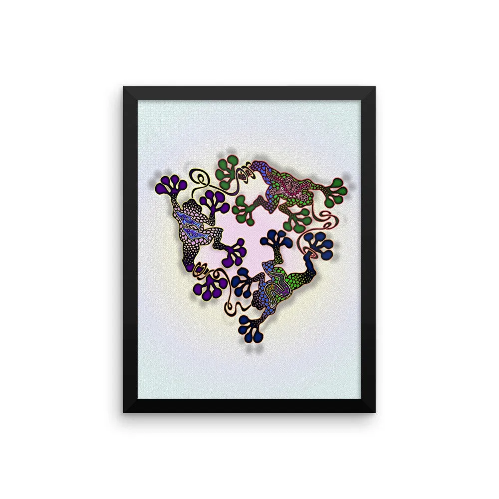 FROGS CIRCLE Framed poster