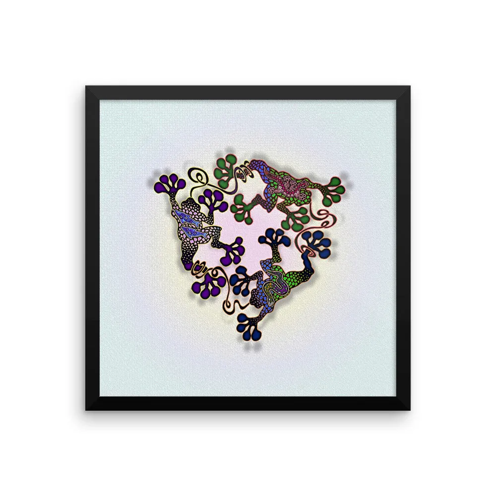 FROGS CIRCLE Framed poster