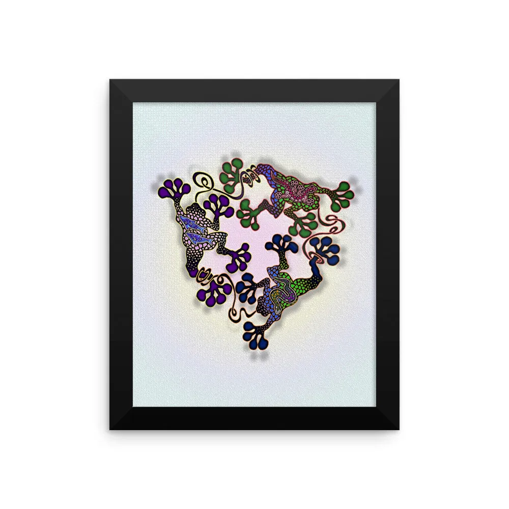 FROGS CIRCLE Framed poster