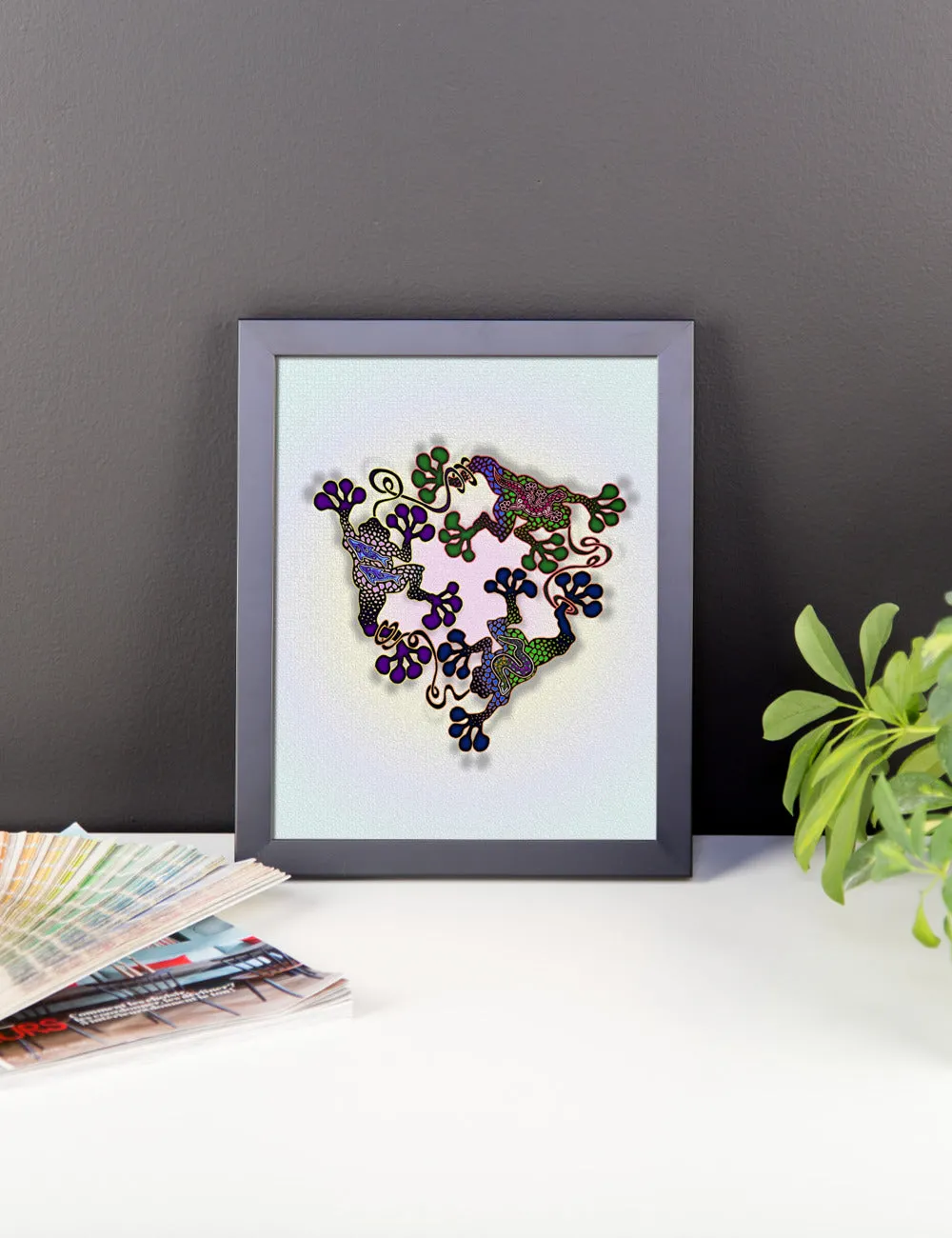 FROGS CIRCLE Framed poster