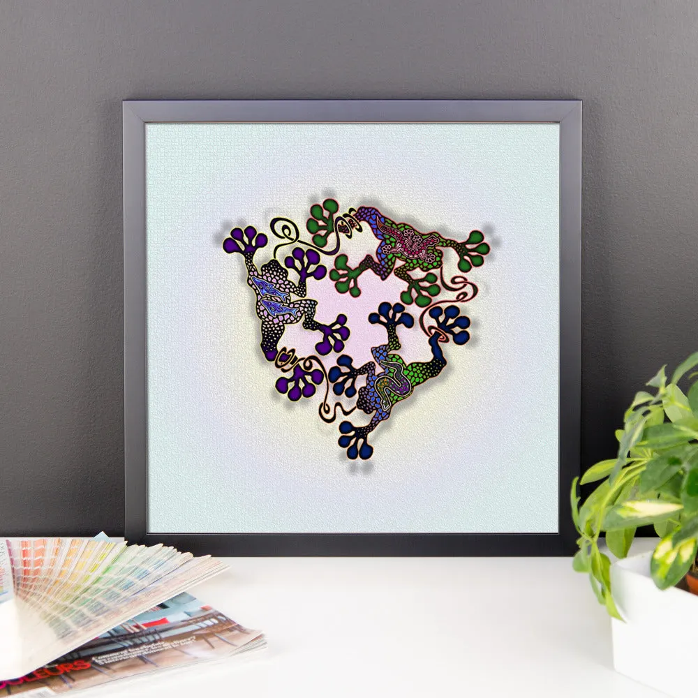 FROGS CIRCLE Framed poster
