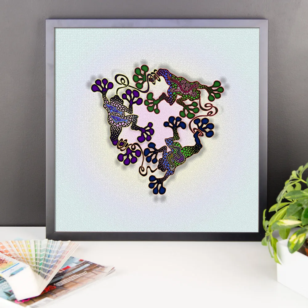 FROGS CIRCLE Framed poster