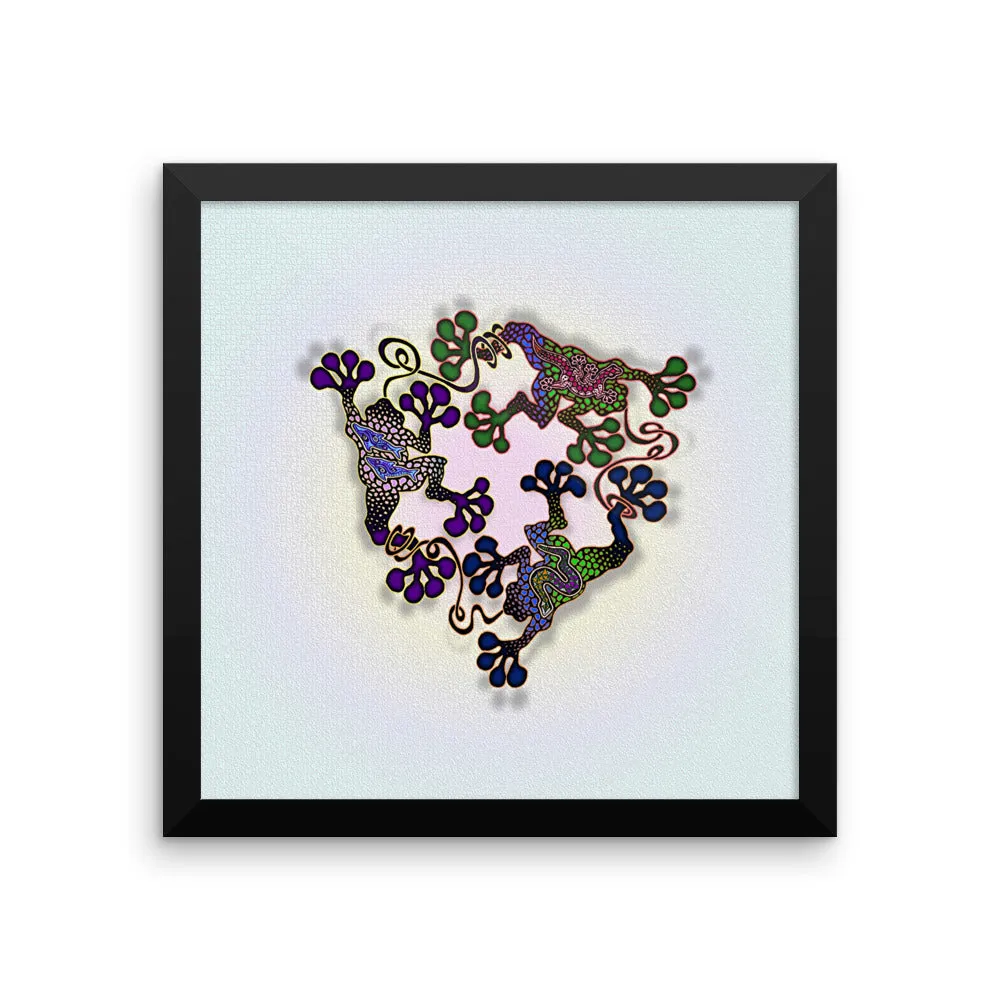 FROGS CIRCLE Framed poster