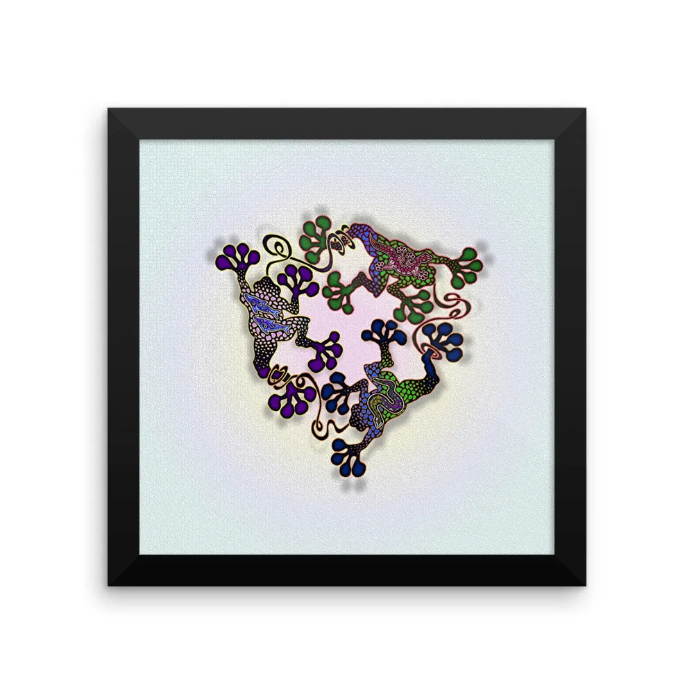 FROGS CIRCLE Framed poster