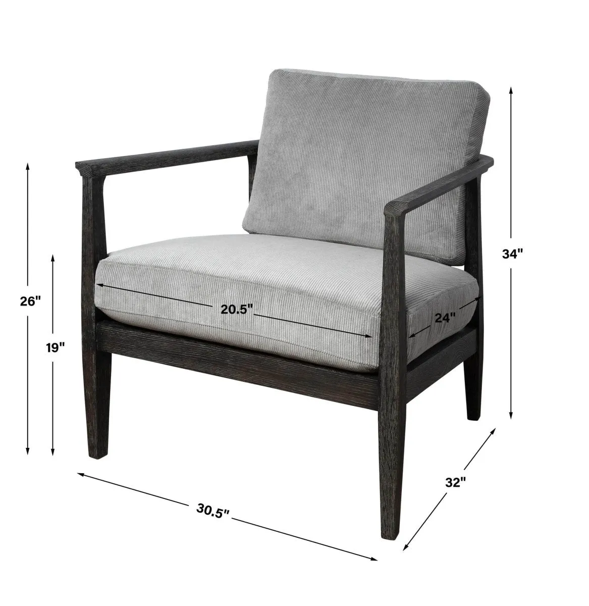 Gray Brunei Modern Accent Chair