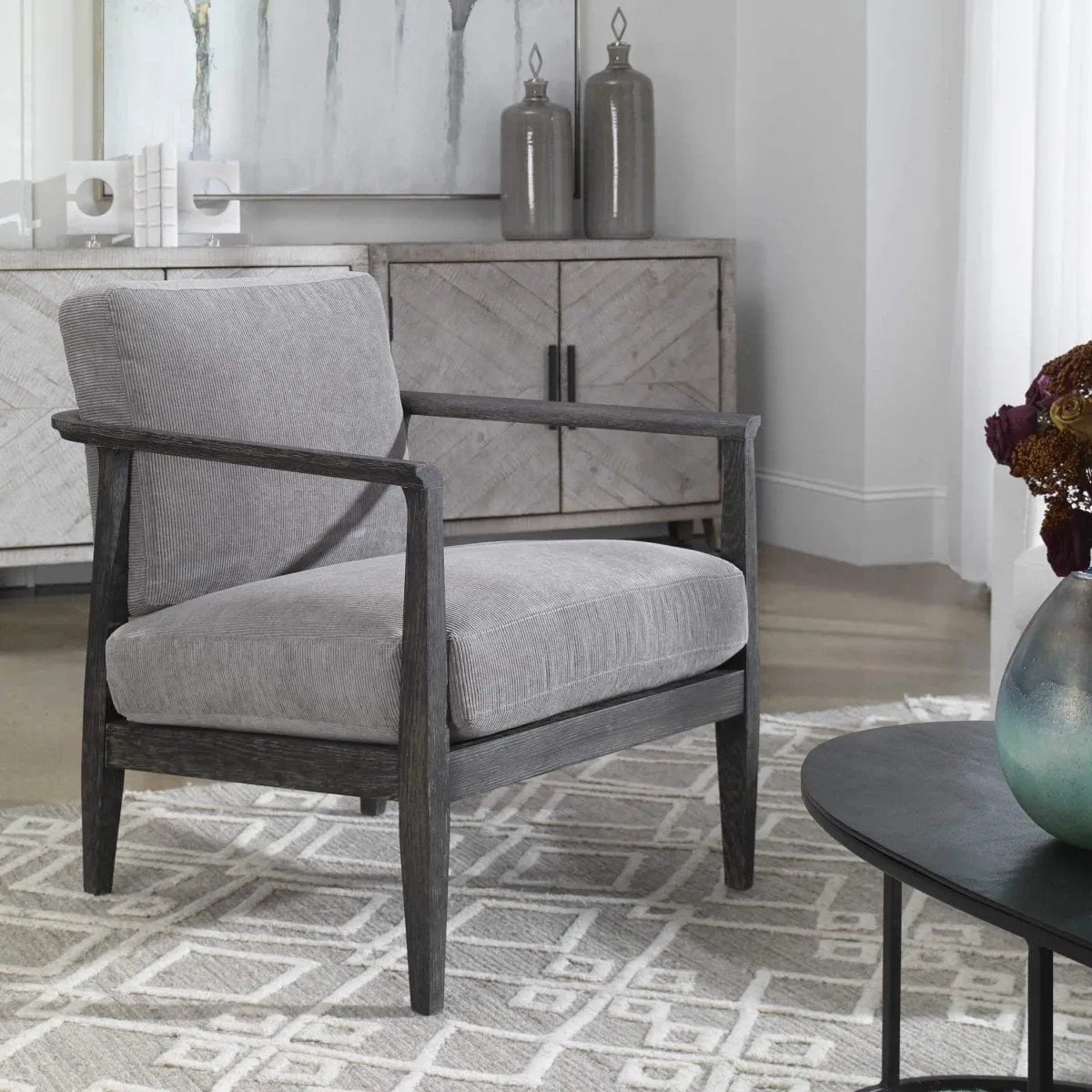 Gray Brunei Modern Accent Chair