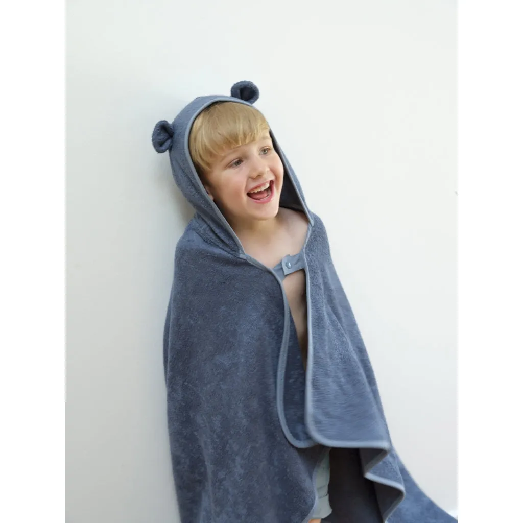 Hooded Junior Towel - Bear - Blue Spruce