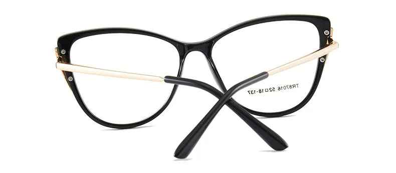 Hotony Women's Full Rim TR 90 Resin Cat Eye Frame Eyeglasses 7016