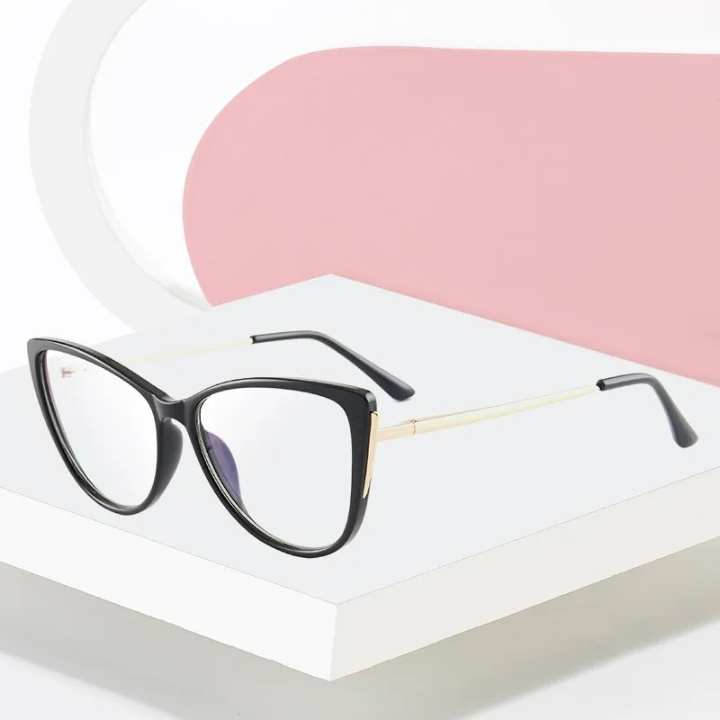 Hotony Women's Full Rim TR 90 Resin Cat Eye Frame Eyeglasses 7016