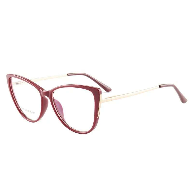 Hotony Women's Full Rim TR 90 Resin Cat Eye Frame Eyeglasses 7016