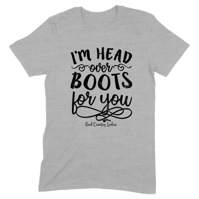 I'm Head Over Boots For You Black Print Front Apparel